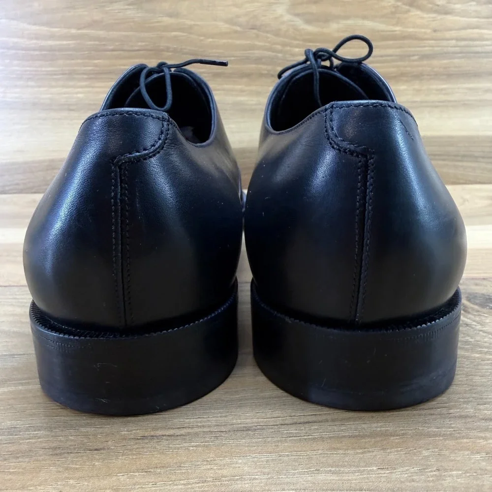 Salvatore Ferragamo Plain Toe Derby 9.5 EE Black Leather Formal Wedding Business